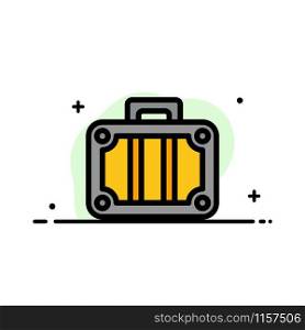 Beach, Holiday, Transportation, Travel Business Flat Line Filled Icon Vector Banner Template