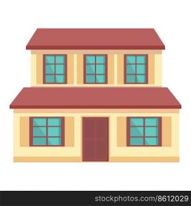 Beach house icon cartoon vector. Modern building. Front cottage. Beach house icon cartoon vector. Modern building