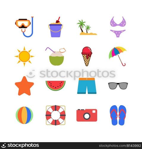 Beach icon summer vacation design templates on white background