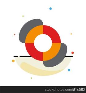 Beach, Lifeguard, Summer Abstract Flat Color Icon Template