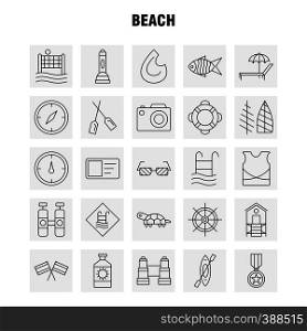 Beach Line Icon for Web, Print and Mobile UX/UI Kit. Such as: Protein, Bottle, Drink, Sport, Beach, Net, Sports, Volley, Pictogram Pack. - Vector