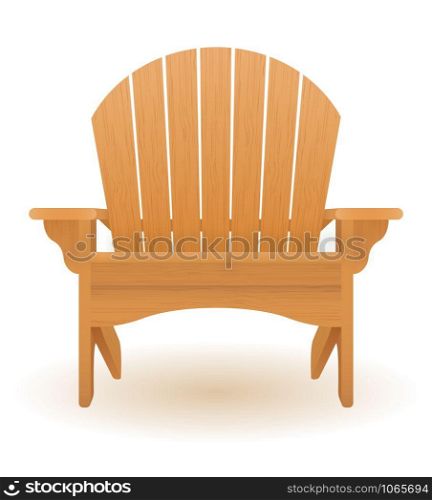 beach or garden armchair lounger deckchair made of wooden vector illustration isolated on white background