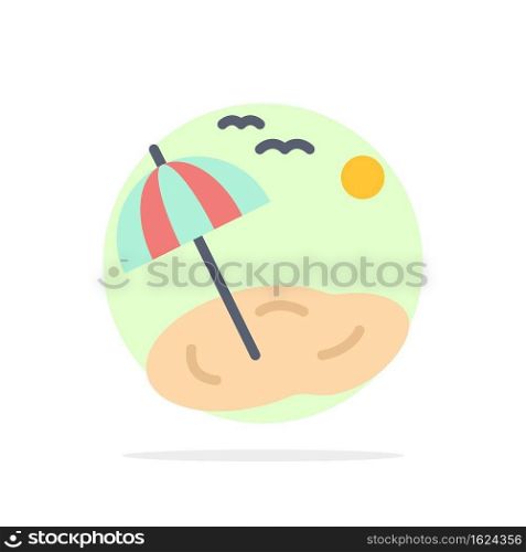 Beach, Palm, Tree, Spring Abstract Circle Background Flat color Icon