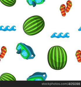 Beach pattern. Cartoon illustration of beach vector pattern for web. Beach pattern, cartoon style