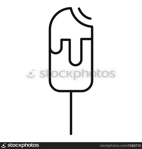 Beach popsicle icon. Outline beach popsicle vector icon for web design isolated on white background. Beach popsicle icon, outline style