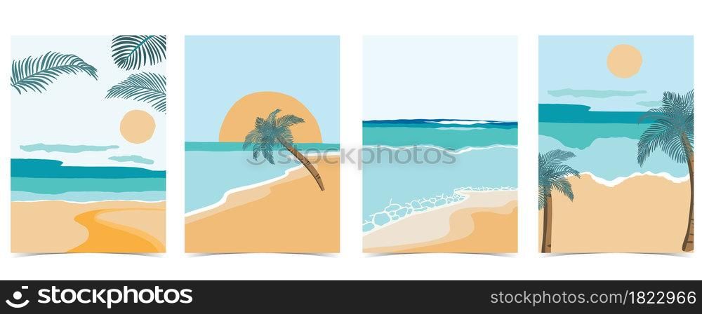 Beach postcard with sun,sea and sky in the daytime