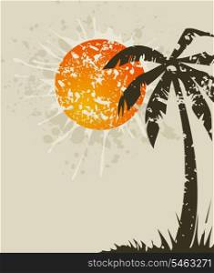 Beach retro a card. Beach retro a card with a palm tree. A vector illustration