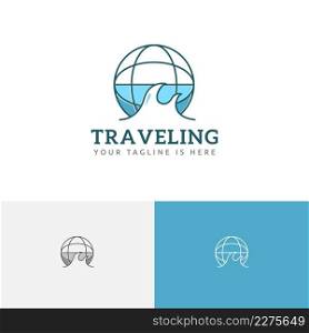 Beach Sea World Globe Tour Travel Holiday Vacation Agency Logo