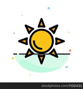 Beach, Shinning, Sun Abstract Flat Color Icon Template