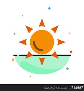 Beach, Shinning, Sun Abstract Flat Color Icon Template