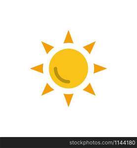 Beach, Shinning, Sun Flat Color Icon. Vector icon banner Template