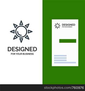 Beach, Shinning, Sun Grey Logo Design and Business Card Template