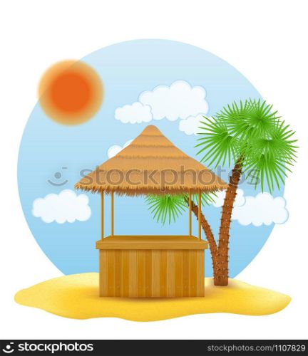 beach stall bar for summer holidays on resort in the tropics vector illustration isolated on white background