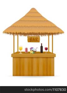 beach stall bar for summer holidays on resort in the tropics vector illustration isolated on white background