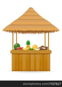 beach stall fresh bar for summer holidays on resort in the tropics vector illustration isolated on white background
