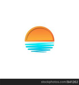 beach sunset logo design vector icon element, sunset logo concept - vector. beach sunset logo design vector icon element, sunset logo concept