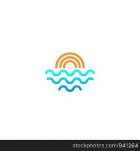 beach sunset logo design vector icon element, sunset logo concept - vector. beach sunset logo design vector icon element, sunset logo concept