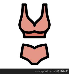Beach swimsuit icon. Outline beach swimsuit vector icon color flat isolated. Beach swimsuit icon color outline vector