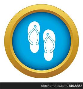 Beach thongs icon blue vector isolated on white background for any design. Beach thongs icon blue vector isolated