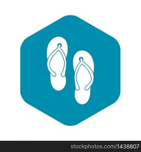 Beach thongs icon in simple style on a white background vector illustration. Beach thongs icon,simple style