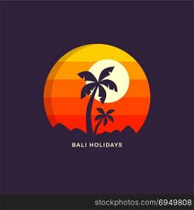 beach time tropical island summer vacation. beach time tropical island summer vacation vector art logo template
