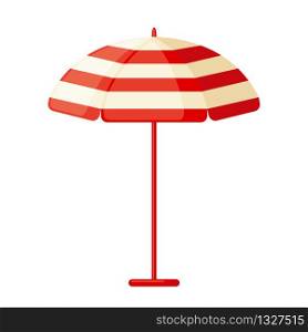 Beach umbrella icon in flat style isolated on white background. Vector illustration. Summer vacation consept.. Vector Beach umbrella icon in flat style isolated on white.