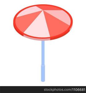 Beach umbrella icon. Isometric of beach umbrella vector icon for web design isolated on white background. Beach umbrella icon, isometric style