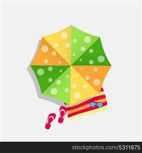 Beach Umbrella Icon Vector Illustration EPS10. Beach Umbrella Icon Vector Illustration