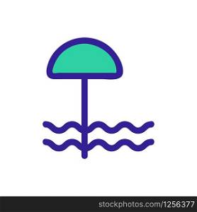 Beach umbrella icon vector. Thin line sign. Isolated contour symbol illustration. Beach umbrella icon vector. Isolated contour symbol illustration