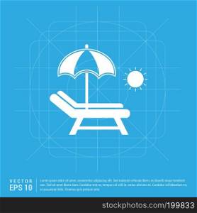 Beach Umbrella with Bed Icon