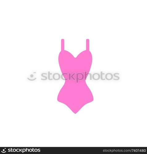 beach vacation symbol beach pink swimsuit icon.