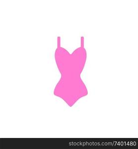 beach vacation symbol beach pink swimsuit icon.