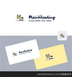 Beach vector logotype with business card template. Elegant corporate identity. - Vector