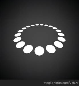 Beads icon. Black background with white. Vector illustration.