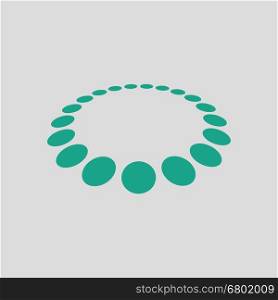 Beads icon. Gray background with green. Vector illustration.