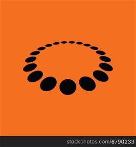 Beads icon. Orange background with black. Vector illustration.