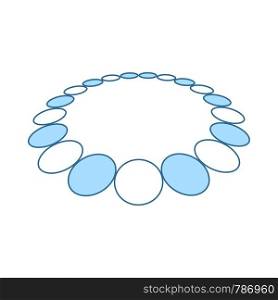 Beads Icon. Thin Line With Blue Fill Design. Vector Illustration.