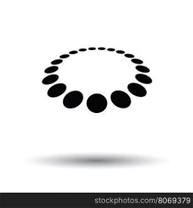 Beads icon. White background with shadow design. Vector illustration.