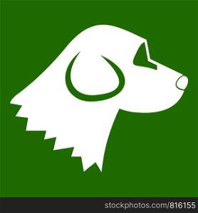 Beagle dog icon white isolated on green background. Vector illustration. Beagle dog icon green
