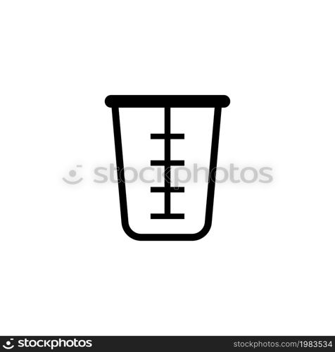 Beaker Glass Cap, Kitchen Measuring Cup. Flat Vector Icon illustration. Simple black symbol on white background. Beaker Glass, Kitchen Measuring Cup sign design template for web and mobile UI element. Beaker Glass Cap, Kitchen Measuring Cup. Flat Vector Icon illustration. Simple black symbol on white background. Beaker Glass, Kitchen Measuring Cup sign design template for web and mobile UI element.