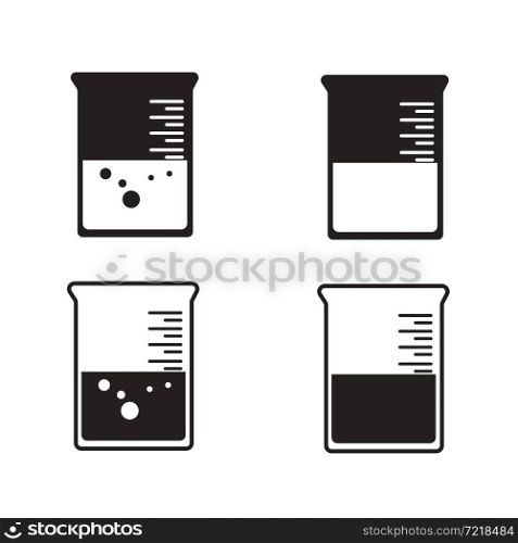 beaker lab icon on white background. beaker sign. Test tube symbol. beaker outline logo. flat style.
