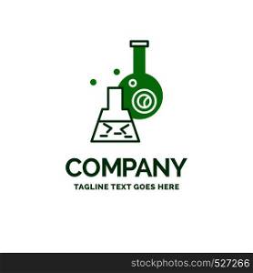 beaker, lab, test, tube, scientific Flat Business Logo template. Creative Green Brand Name Design.