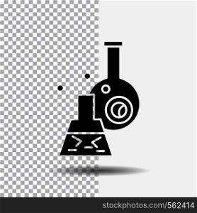 beaker, lab, test, tube, scientific Glyph Icon on Transparent Background. Black Icon. Vector EPS10 Abstract Template background