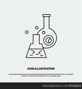 beaker, lab, test, tube, scientific Icon. Line vector gray symbol for UI and UX, website or mobile application. Vector EPS10 Abstract Template background
