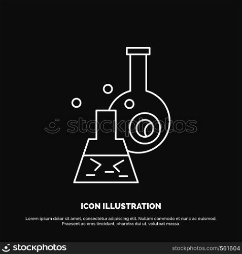 beaker, lab, test, tube, scientific Icon. Line vector symbol for UI and UX, website or mobile application. Vector EPS10 Abstract Template background