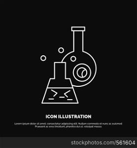 beaker, lab, test, tube, scientific Icon. Line vector symbol for UI and UX, website or mobile application. Vector EPS10 Abstract Template background