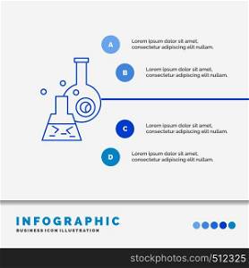 beaker, lab, test, tube, scientific Infographics Template for Website and Presentation. Line Blue icon infographic style vector illustration. Vector EPS10 Abstract Template background