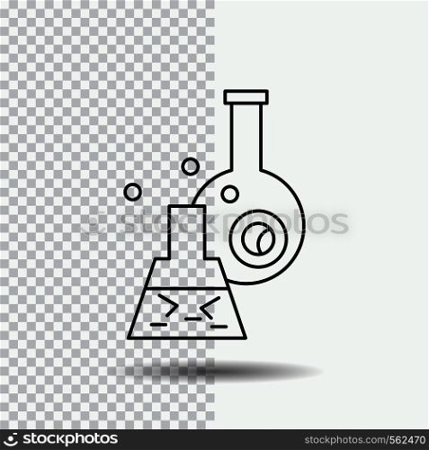 beaker, lab, test, tube, scientific Line Icon on Transparent Background. Black Icon Vector Illustration. Vector EPS10 Abstract Template background