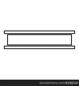 Beam girder I-beam steel bar rail piece for construction metal industry concept building material contour outline line icon black color vector illustration image thin flat style simple. Beam girder I-beam steel bar rail piece for construction metal industry concept building material contour outline line icon black color vector illustration image thin flat style