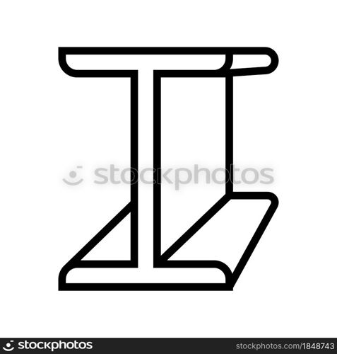 beams metal profile line icon vector. beams metal profile sign. isolated contour symbol black illustration. beams metal profile line icon vector illustration